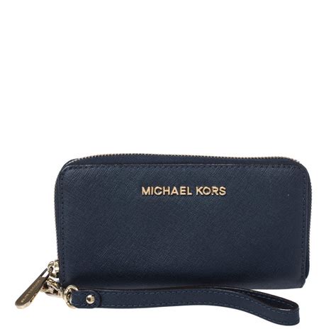 michael kors navy blue wristlet|Michael Kors outlet online wallets.